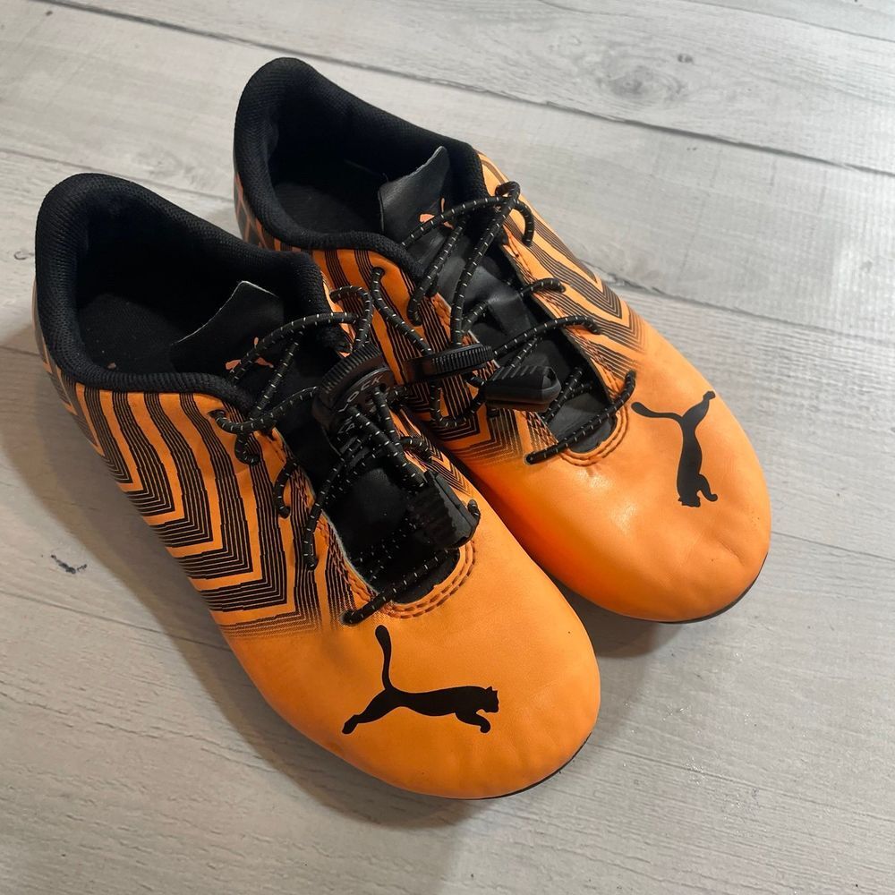 Puma Orange Black Tacto Soccer Cleats Kids size 13